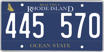 RI license plate 445570