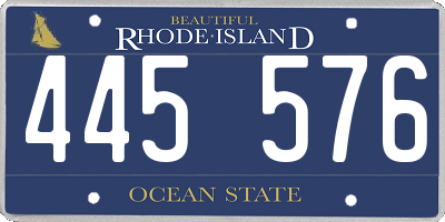 RI license plate 445576