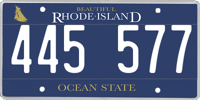 RI license plate 445577