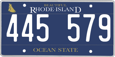 RI license plate 445579