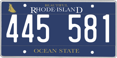 RI license plate 445581