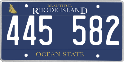 RI license plate 445582