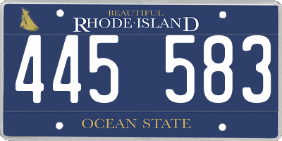 RI license plate 445583
