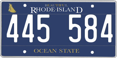 RI license plate 445584