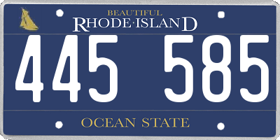 RI license plate 445585