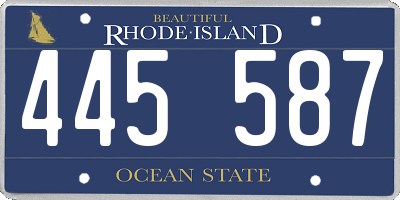 RI license plate 445587