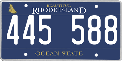 RI license plate 445588