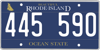 RI license plate 445590