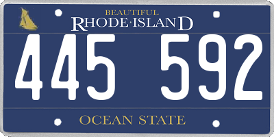 RI license plate 445592