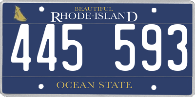 RI license plate 445593