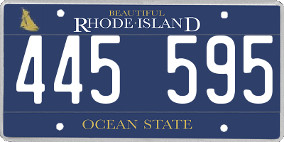 RI license plate 445595