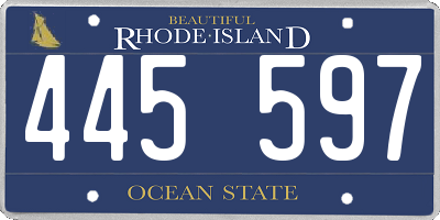 RI license plate 445597