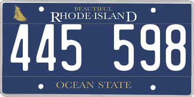 RI license plate 445598