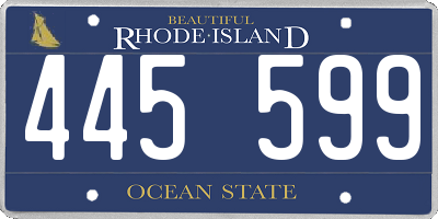 RI license plate 445599