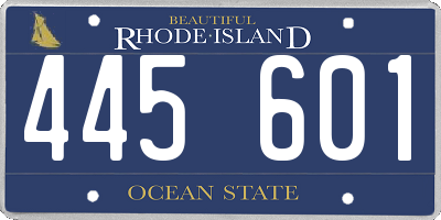 RI license plate 445601