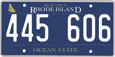 RI license plate 445606