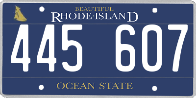 RI license plate 445607