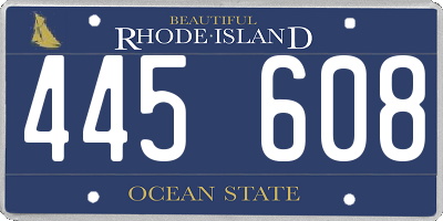RI license plate 445608