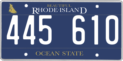 RI license plate 445610
