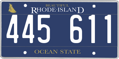 RI license plate 445611