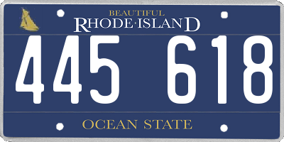 RI license plate 445618