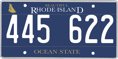 RI license plate 445622