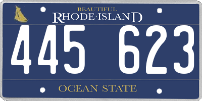 RI license plate 445623