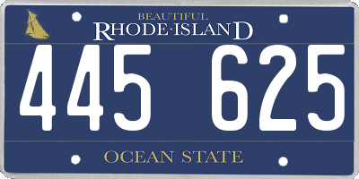 RI license plate 445625