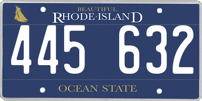 RI license plate 445632