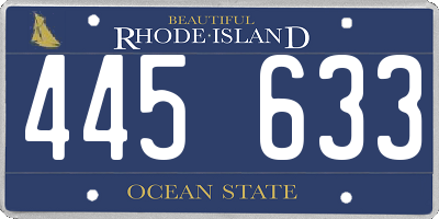 RI license plate 445633