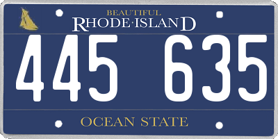 RI license plate 445635