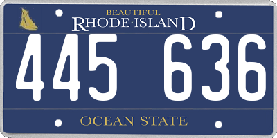 RI license plate 445636