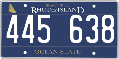 RI license plate 445638