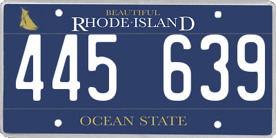 RI license plate 445639