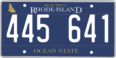 RI license plate 445641