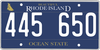 RI license plate 445650