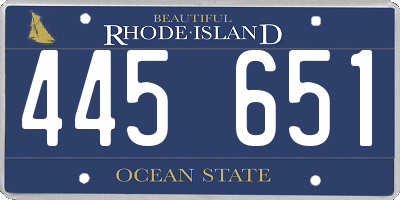 RI license plate 445651