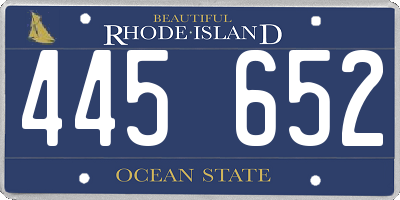 RI license plate 445652