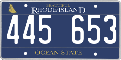 RI license plate 445653