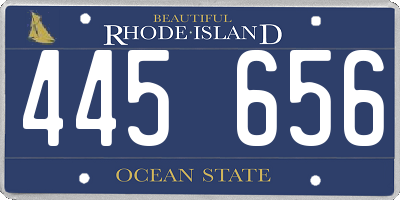 RI license plate 445656