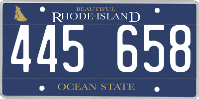 RI license plate 445658