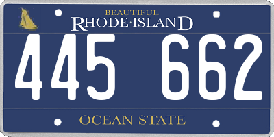RI license plate 445662