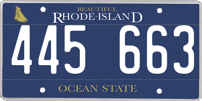 RI license plate 445663