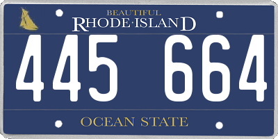 RI license plate 445664