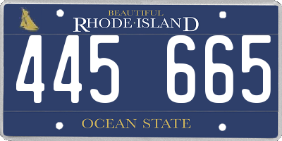 RI license plate 445665