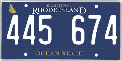 RI license plate 445674