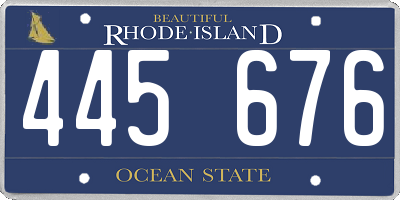 RI license plate 445676