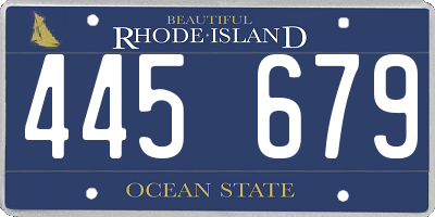 RI license plate 445679
