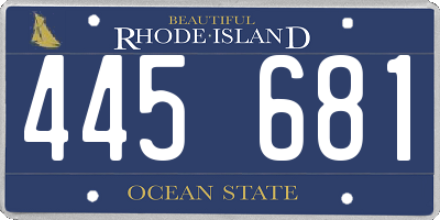 RI license plate 445681