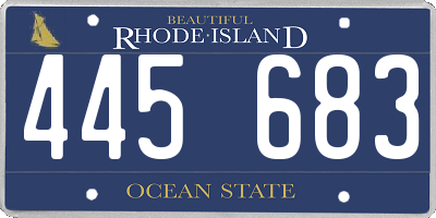 RI license plate 445683